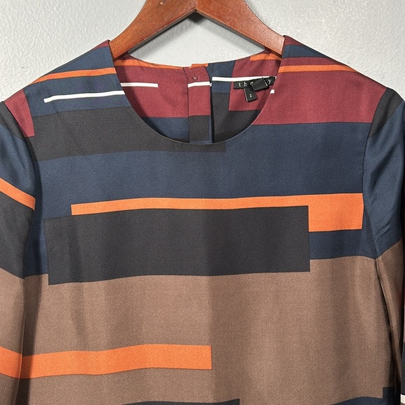 Theory Cepeda Silk Abstract Stripe Midi Dress size 2- gently used - Picture 11 of 12